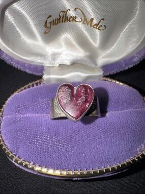 Heart-Shaped Pink Stone Ring by